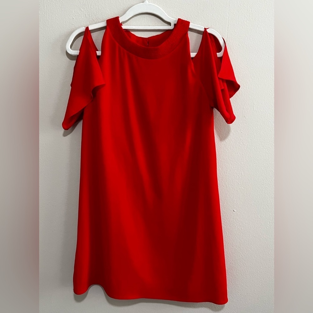 Zara Basic Collection Womens Size Red Cold-Should… - image 3